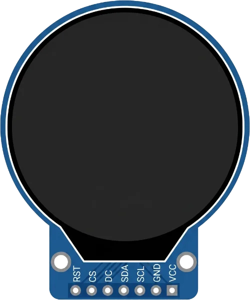 1.28" Round TFT LCD 240x240 (GC9A01, SPI)