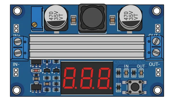DC-DC High Power Adjustable Step-up Module 3.0~35V to 3.5~35V 100W with Digital Display Voltmeter