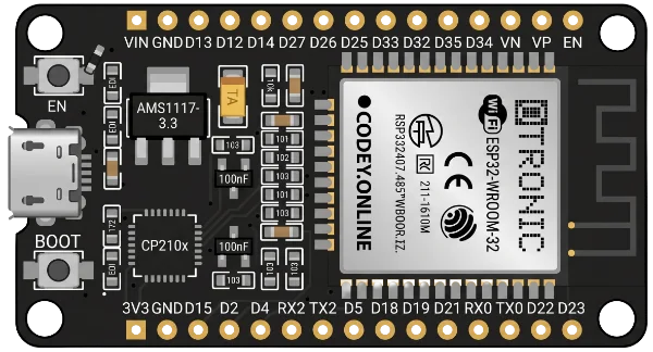 ESP32 DevKit V1 (WROOM-32) development board