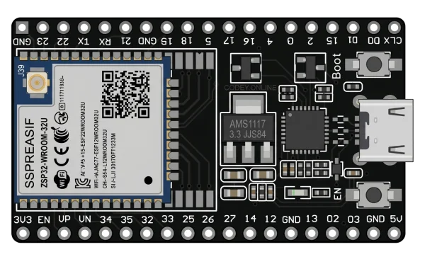 ESP32-WROOM-32U DevkitC V4 development board